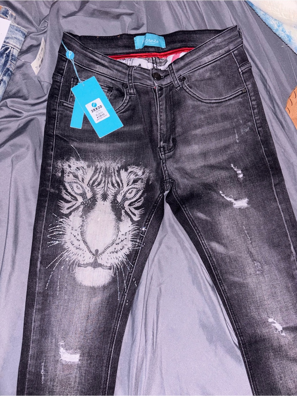 & Other Stories Black Washed Tiger Graphic Jeans Don’t wear in a year